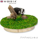 『全品SALEクーポン発行中』ウービア Woobia 【アナグマのミニセット】 (幅6cm×奥行6cm×高さ4cm)かわいい 置物 リアル 動物 おしゃれ イン...