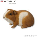『全品SALEクーポン発行中』ウービア Woobia 【茶白モルモット】 (幅15.5cm×奥行9cm×高さ9.2cm)かわいい 置物 リアル 動物 おしゃれ ...