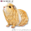 『全品SALEクーポン発行中』ウービア Woobia 【上向くベージュのモルモット】 (幅14cm×奥行9cm×高さ11.8cm)かわいい 置物 リアル 動物 ...