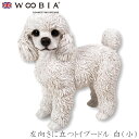『GW限定SALEクーポン』【Woobia(ウービア)】【左向きに立つトイプードル 白(小)】 (幅16.7cm×奥行8cm×高さ17cm)かわいい 置物 リア...