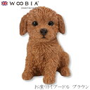 『GW限定SALEクーポン』【Woobia(ウービア)】【お座りトイプードル ブラウン】 (幅14.5cm×奥行11.5cm×高さ16.5cm)かわいい 置物 ...
