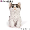 『全品SALEクーポン』ウービア Woobia 【サバトラ白子猫(小)】 (幅13xcm×奥行xcm×高さ)猫 ねこ ネコ cat かわいい 置物 リアル 動物...