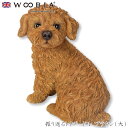 『全品SALEクーポン発行中』ウービア Woobia 【振り返るトイプードル ブラウン(大)】 (幅28.5cm×奥行16cm×高さ20.5cm)犬 いぬ イヌ...