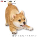 ウービア Woobia 【寝そべる柴犬 スマホスタンド】 (幅10.5cm×奥行7cm×高さ9cm)犬 いぬ イヌ ドッグ dog かわいい 置物 リアル 動物...