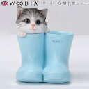 『スーパーSALEクーポン発行中』【Woobia(ウービア)】【サバトラ白猫長靴ジャー】 (幅9.8cm×奥行9cm×高さ11cm)猫 ねこ ネコ cat かわ...