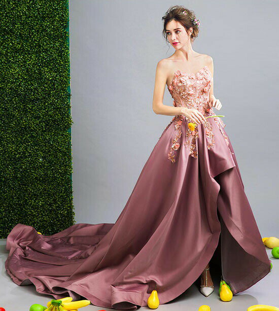 カラードレス トレーンドレス 前ミニ 花嫁 ウエディングドレス 二次会ドレス ウェディングドレス 結婚式 パーティードレス ブライダル 演奏会 ステージ衣装 舞台衣装 発表会 イブニングドレス 披露宴 コンサート カクテルドレス 前撮り 後撮り カラーウェディングドレス