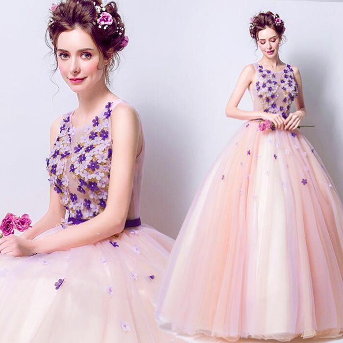 カラードレス ウエディングドレス ウェディングドレス 二次会ドレス ロングドレス 演奏会 パーティードレス 二次会ドレス 発表会 ピンク 袖なし ノースリーブ コンサート 結婚式 イブニングドレス 披露宴 花嫁 カクテルドレス 前撮り 後撮り ブライダル フォーマル