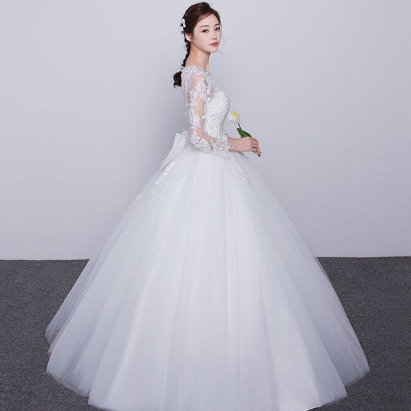 ウェディングドレス 長袖 花嫁 結婚式 ウエディングドレス マタニティドレス マタニティードレス 妊娠中ドレス 妊産婦ドレス 妊婦ドレス オーダーメイド可能 サイズオーダー可能 二次会ドレス エンパイア ブライダル ロングドレス 披露宴 バックレース リボン 可愛い