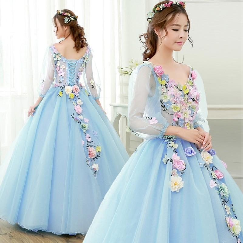 カラードレス 長袖 ロングスリーブ ウエディングドレス コンサート 安い ロングドレス 演奏会 プリンセスラインドレス ステージ衣装 パーティードレス ウェディングドレス 発表会ドレス 結婚式 二次会 イブニングドレス 披露宴 花嫁 カクテルドレス 前撮り 後撮り