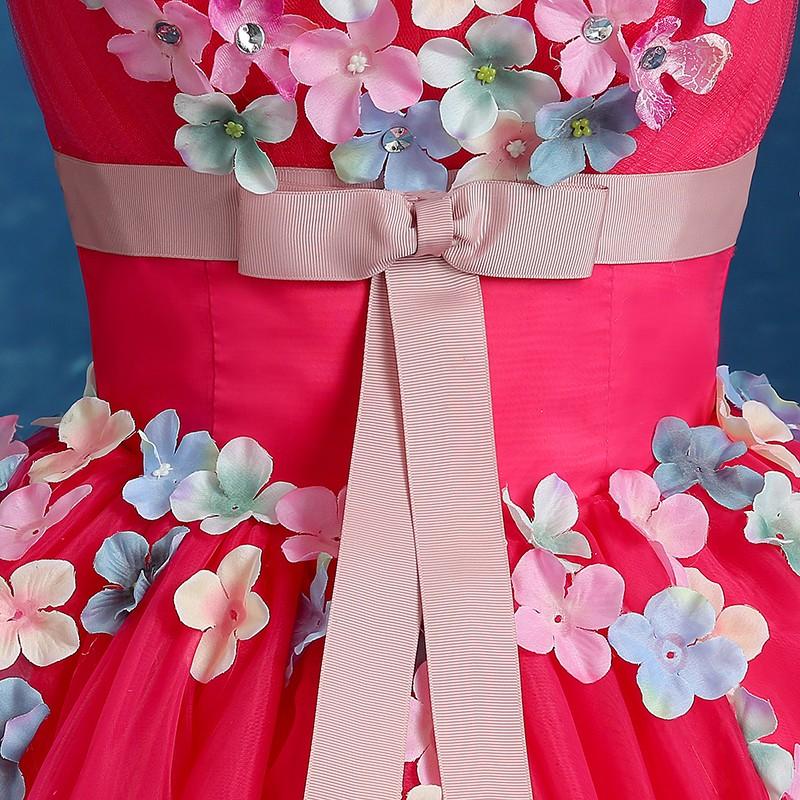 ウエディングドレス カラードレス コンサート コンクール 演奏会 ロングドレス ローズピンク 花 パーティードレス 発表会 ウェディングドレス 二次会ドレス 結婚式 ステージ衣装 可愛い イブニングドレス 披露宴 花嫁 カクテルドレス 前撮り 後撮り ブライダル フォーマル