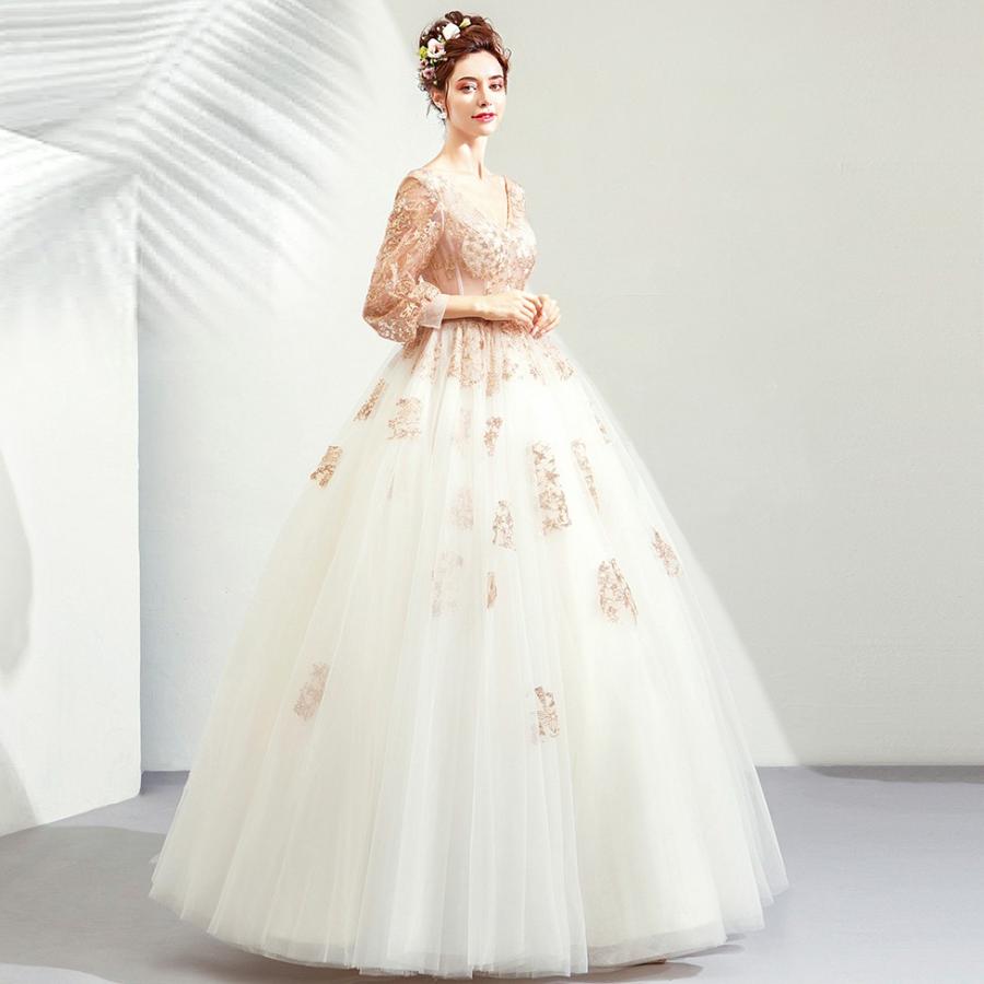 ウェディングドレス ウエディングドレス カラードレス 演奏会 長袖 ロングスリーブ ロングドレス 結婚式 フォーマル パーティードレス 安い ウェディングカラードレス 二次会 プリンセスラインドレス ステージ用 発表会 イブニングドレス コンサート 花嫁 カクテルドレス