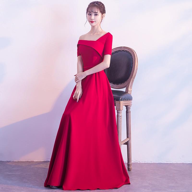 ウェディングドレス カラードレス 赤 パーティードレス 半袖 ロングドレス 結婚式 イブニングドレス 演奏会 花嫁 ウエディングドレス 二次会 コンサート 披露宴 大きいサイズ 発表会 カクテルドレス 前撮り 後撮り ウェディングカラードレス ブライダル 袖あり フォーマル