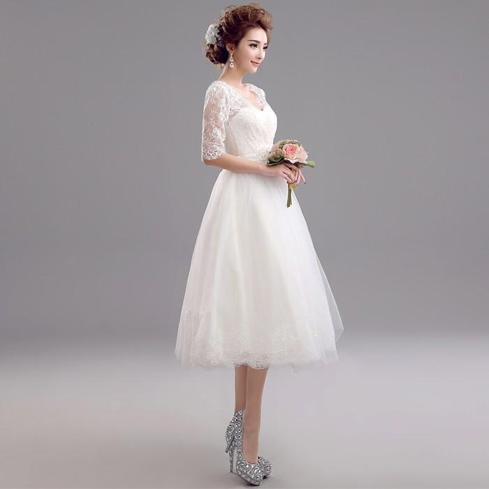 ミニドレス 白 安い ウエディングミニドレス 結婚式 ミニドレス 演奏会 パーティードレス 長袖 二次会 ウェディングドレス ミニ 花嫁 コンサート 披露宴