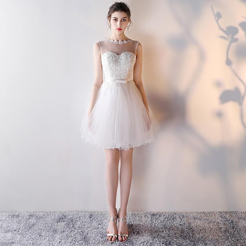 ミニドレス 白 安い 結婚式 二次会 ウェディングミニドレス 花嫁 ウェディングドレス 披露宴 プリンセス パーティードレス ミニ 発表会 コンサート 演奏会