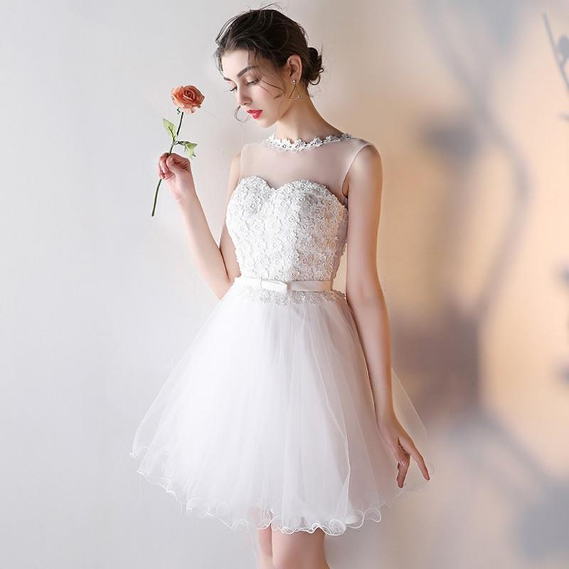 ミニドレス 白 安い 結婚式 二次会 ウェディングミニドレス 花嫁 ウェディングドレス 披露宴 プリンセス パーティードレス ミニ 発表会 コンサート 演奏会