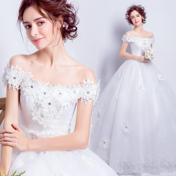 ウエディングドレス 二次会ドレス ウェディングドレス 結婚式 プリンセスラインドレス エンパイア 花嫁 披露宴 ロングドレス ブライダル 白 オフホワイト wedding dress 前撮り 海外挙式 エレガント ボリューム 姫風 ゴージャス 可愛い お姫様 上品 優雅 セミオーダー