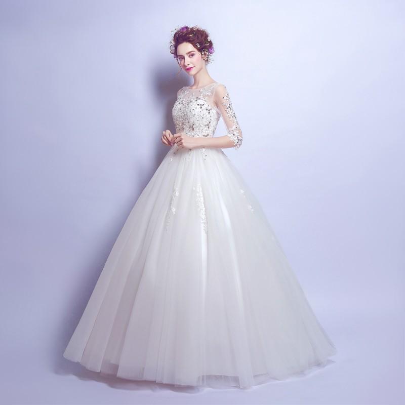 ウエディングドレス 袖あり 二次会ドレス ウェディングドレス 秋冬 結婚式 プリンセスラインドレス エンパイア 花嫁 白 オフホワイト 披露宴 ロングドレス ブライダル 大きいサイズ 前撮り 海外挙式 エレガント ボリューム 姫風 ゴージャス 可愛い 上品 優雅 セミオーダー