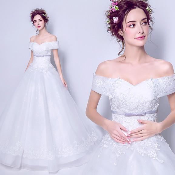 ウエディングドレス 二次会ドレス ウェディングドレス エンパイア 夏 結婚式 プリンセスラインドレス