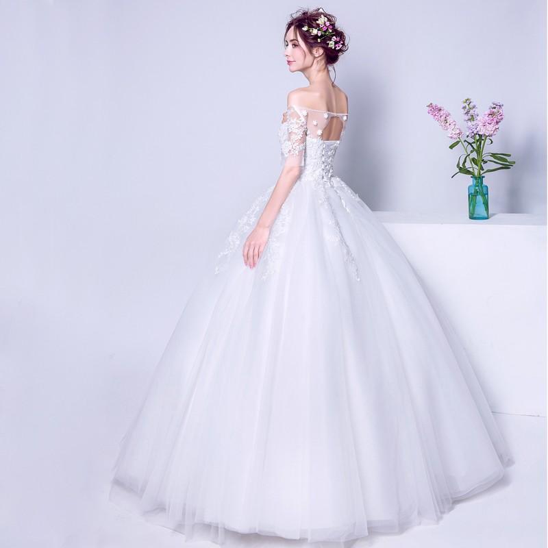 ウエディングドレス 長袖 エンパイア 二次会ドレス ウェディングドレス 結婚式 プリンセスラインドレス 花嫁 披露宴 ロングドレス ブライダル 白 オフホワイト 大きいサイズ 前撮り 海外挙式 エレガント ボリューム 姫系 ゴージャス 可愛い お姫様 上品 優雅 セミオーダー