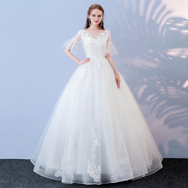 ウエディングドレス 結婚式 長袖 ウェディングドレス 秋冬 プリンセスラインドレス 二次会ドレス エンパイア 花嫁 披露宴 ロングドレス ブライダル 白 オフホワイト 大きいサイズ 前撮り 海外挙式 エレガント ボリューム ロマンチック 可愛い 上品 優雅 セミオーダー 華やか