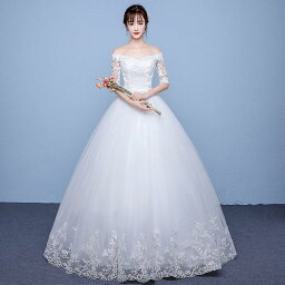 ウエディングドレス 結婚式 二次会ドレス 長袖 ウェディングドレス プリンセスラインドレス エンパイア 花嫁 披露宴 秋冬 ロングドレス ブライダル 白 オフホワイト サッシュベルト 前撮り 海外挙式 エレガント ボリューム ロマンチック 可愛い 上品 優雅 セミオーダー