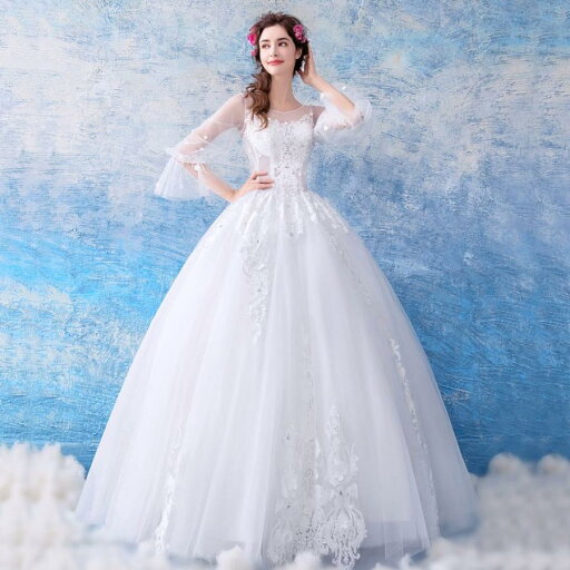 ウェディングドレス 袖あり 結婚式 ウエディングドレス 二次会ドレス ロング 花嫁ドレス パーティードレス カラードレス エンパイア ふわふわスカート ホワイト 前撮り 海外挙式 エレガント ボリューム プリンセスラインウェディングドレス 上品 セミオーダー ホテル挙式 ウェディングドレス 袖あり 結婚式 ウエディングドレス 二次会ドレス ロング 花嫁ドレス パーティードレス カラードレス エンパイア ふわふわスカート ホワイト 前撮り 海外挙式 エレガント ボリューム プリンセスラインウェディングドレス 上品 セミオーダー ホテル挙式