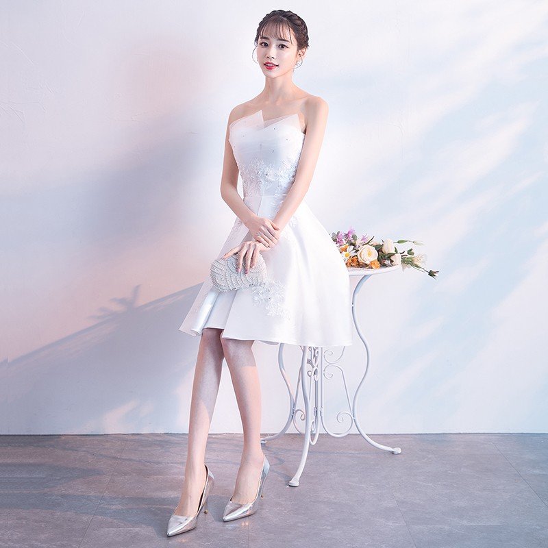 ウェディングドレス ウエディングドレス ミニドレス 安い 結婚式 白ドレス オフホワイト ワンピース 発表会ドレス パーティードレス 披露宴 花嫁 ミニドレス 二次会ドレス フォーマル ブライダル 前撮り 後撮り 白ワンピース フォトウェディング wedding dress 海外挙式