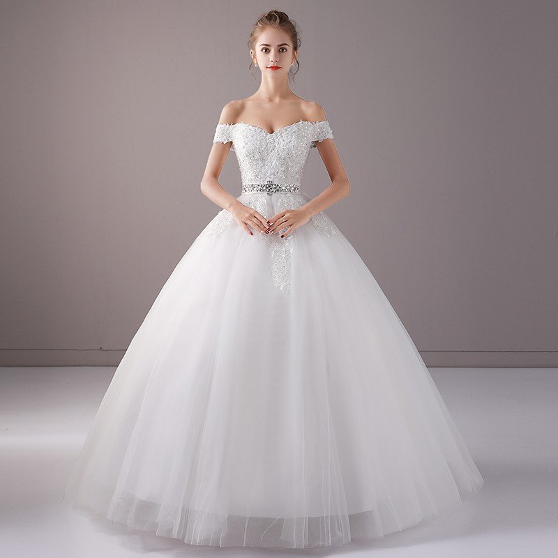 ウェディングドレス ロング 半袖 結婚式 ブライダル 花嫁 二次会ドレス プリンセスラインドレス 白 オフホワイト パーティードレス フォーマル 披露宴 イブニングドレス 前撮り 海外挙式 エレガント ボリューム プリンセスラインウェディングドレス 上品 セミオーダー