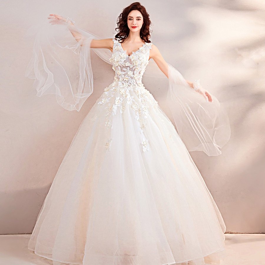 ウェディングドレス 結婚式 花嫁 ウエディングドレス プリンセスラインドレス ロングドレス 白 オフホワイト ブライダル 二次会ドレス パーティードレス 披露宴 wedding dress 前撮り 海外挙式 エレガント ボリューム プリンセスラインウェディングドレス 上品 セミオーダー