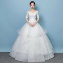 ウェディングドレス 袖あり 白 オフホワイト 結婚式 花嫁 プリンセスラインドレス ロングドレス ブライダル 二次会ドレス パーティードレス 披露宴 イブニングドレス wedding dress 前撮り 海外挙式 エレガント ボリューム プリンセスウェディングドレス 上品 セミオーダー