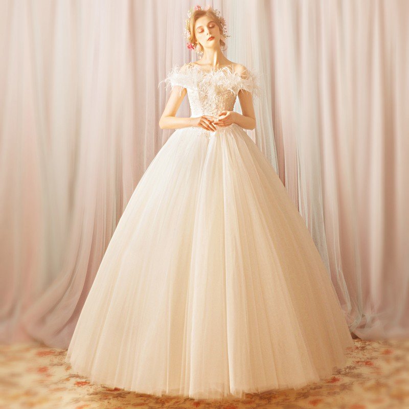 ウェディングドレス 半袖 白 オフホワイト 結婚式 花嫁 プリンセスラインドレス ロングドレス ブライダル 二次会ドレス パーティードレス 披露宴 イブニングドレス 大きいサイズ 前撮り 海外挙式 エレガント ボリューム プリンセスウェディングドレス 上品 セミオーダー