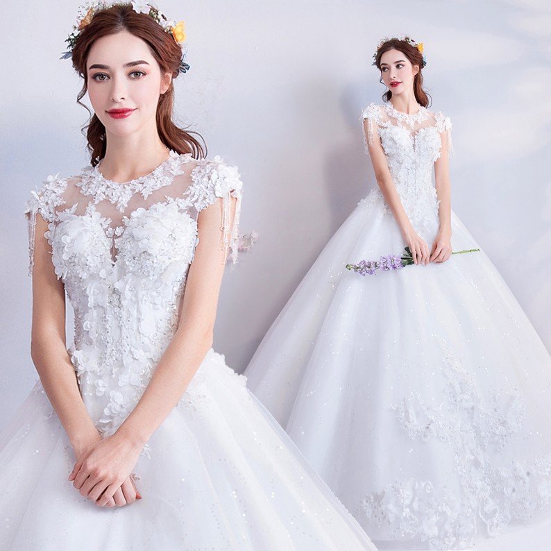 ウェディングドレス 半袖 ボレロ 白 オフホワイト 結婚式 花嫁 プリンセスラインドレス ロングドレス ブライダル 二次会ドレス パーティードレス 披露宴 イブニングドレス wedding dress 前撮り 海外挙式 エレガント ボリューム プリンセスウェディングドレス セミオーダー