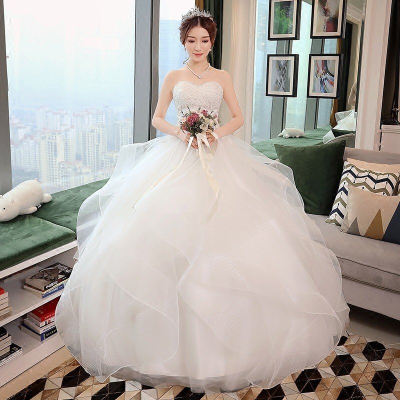 ウェディングドレス サイズ 白 オフホワイト 結婚式 花嫁 調節 プリンセスラインドレス ロングドレス ブライダル 二次会ドレス パーティードレス 披露宴 イブニングドレス 前撮り 海外挙式 エレガント ボリューム プリンセスラインウェディングドレス 上品 セミオーダー