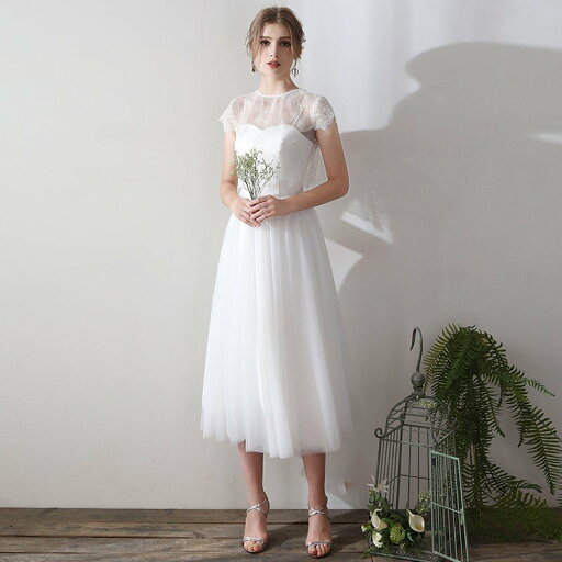 ウエディングミニドレス 白 安い レース ボレロ 結婚式 ワンピース 発表会 演奏会 披露宴 パーティードレス 二次会 ウエディングドレス 花嫁 ミモレ丈ドレス ウエディングミニドレス 白 安い レース ボレロ 結婚式 ワンピース 発表会 演奏会 披露宴 パーティードレス 二次会 ウエディングドレス 花嫁 ミモレ丈ドレス
