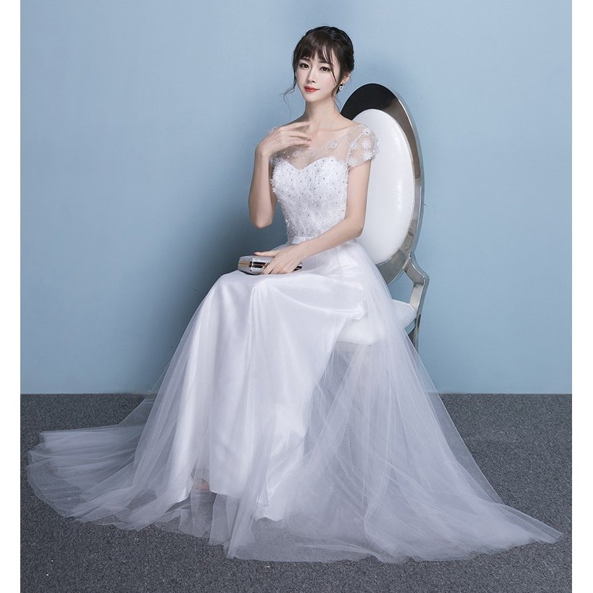 ウエディングドレス ウェディングドレス 白 オフホワイト ロングドレス 袖あり 結婚式 花嫁 ブライダルドレス Aラインドレス 二次会ドレス パーティードレス 演奏会 フォーマルドレス 前撮り 海外挙式 エレガント クラシック 上品 清楚 ナチュラル セミオーダー可能