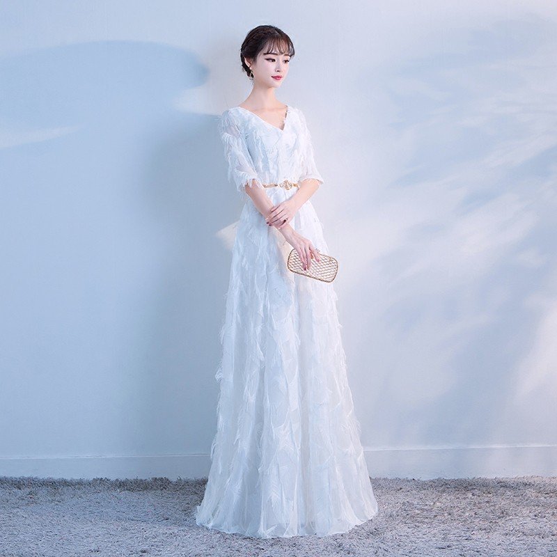 ウエディングドレス ウェディングドレス 二次会ドレス Aラインドレス 長袖 ロングドレス 結婚式 花嫁 白 オフホワイト パーティードレス 演奏会 フォーマルドレス サッシュベルト 前撮り 海外挙式 エレガント クラシック 上品 清楚 ナチュラル セミオーダー可能