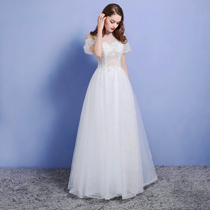 ウエディングドレス ウェディングドレス 白 オフホワイト ロングドレス 結婚式 花嫁 ブライダルドレス Aラインドレス 二次会ドレス パーティードレス 演奏会 フォーマルドレス 上品 前撮り 海外挙式 エレガント クラシック 上品 清楚 ナチュラル セミオーダー可能