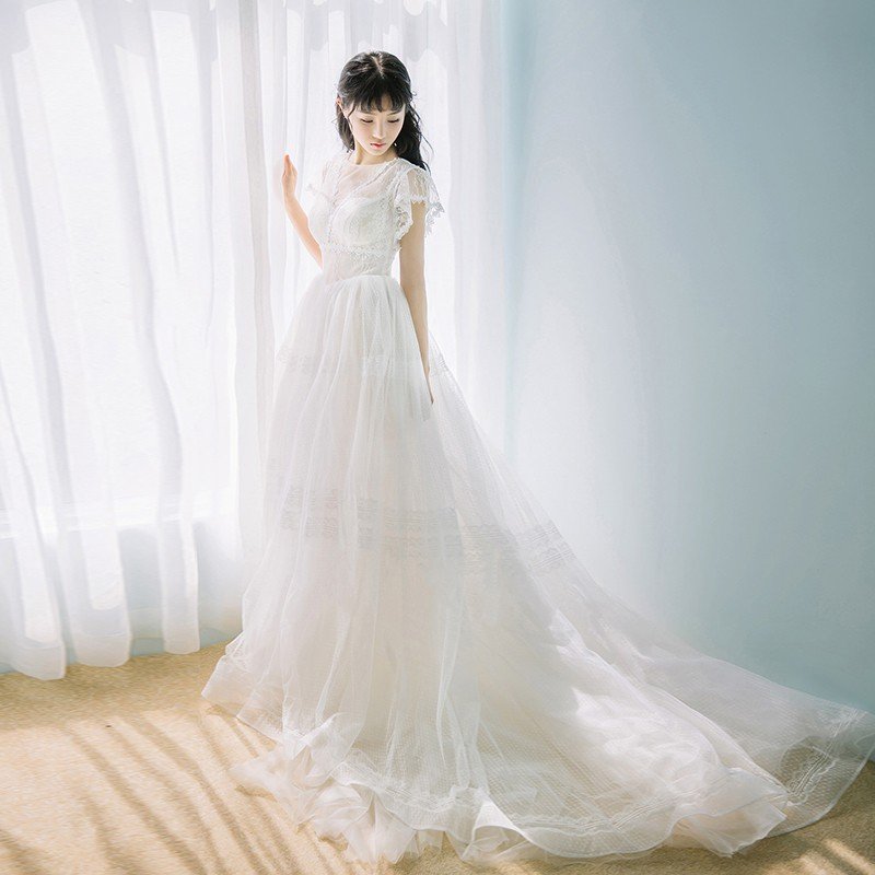 乐天商城 - ウエディングドレス ウェディングドレス 白 オフホワイト 袖あり ロングドレス 結婚式 花嫁 ブライダルドレス Aラインドレス 二次会ドレス パーティードレス 演奏会 フォーマルドレス 前撮り 海外挙式 エレガント クラシック 上品 清楚 ナチュラル セミオーダー可能
