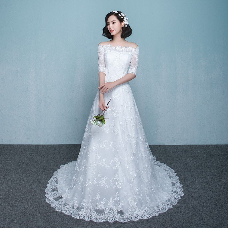 【P5倍★BLACK FRIDAY限定】ウエディングドレス ウェディングドレス Aラインドレス 白 オフホワイト 袖あり 格安 結婚式 パーティードレス エレガント 花嫁 二次会ドレス ブライダルドレス ロングドレス イブニングドレス 前撮り 海外挙式 エレガント クラシック 上品 清楚