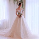 ウエディングドレス Aラインドレス ウエディングドレス ウェディングドレス ウェディング 花嫁 結婚式 パーティードレス 二次会ドレス ブライダルドレス ロングドレス イブニングドレス 前撮り 海外挙式 エレガント クラシック 上品 清楚 ナチュラル セミオーダー可能(4)
