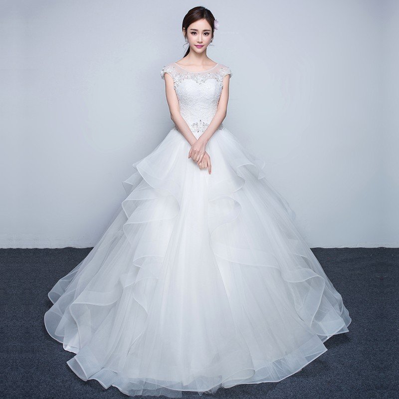 ウエディングドレス ウェディングドレス 花嫁 結婚式 韓国風 大きいサイズ Aラインドレス オフホワイト 二次会ドレス Aラインドレス 白 オフホワイト 半袖 花嫁 パーティードレス 前撮り 海外挙式 エレガント クラシック 上品 清楚 ナチュラル セミオーダー可能