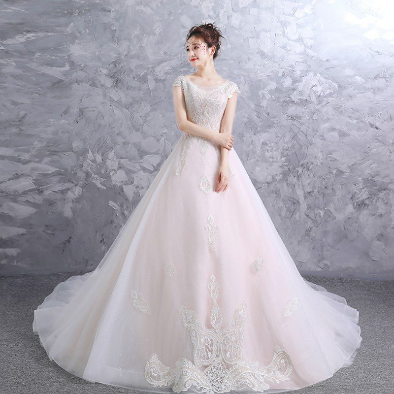 ウエディングドレス ウェディングドレス ピンク カラードレス ロングドレス 結婚式 花嫁 ブライダルドレス Aラインドレス 二次会ドレス パーティードレス 演奏会 フォーマルドレス 袖あり 前撮り 海外挙式 エレガント クラシック 上品 シンプル セミオーダー