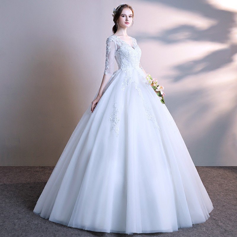 ウェディングドレス エンパイア 白 オフホワイト 五分袖 結婚式 花嫁 ウエディングドレス ロングドレス 二次会ドレス 披露宴 wedding dress マタニティドレス マタニティードレス 妊娠中ドレス 妊産婦ドレス 妊婦ドレス オーダーメイド サイズオーダー ハイウエスト 前撮り
