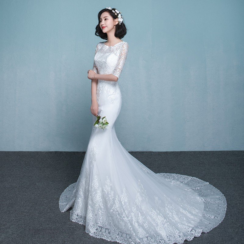 ウエディングドレス aライン 白 オフホワイト レース 花嫁 結婚式 二次会ドレス パーティードレス ブライダル ロングドレス イブニングドレス 前撮り 後撮り 披露宴 旅行 海外 前撮り 海外挙式 エレガント 細身 小さいサイズ セクシー オーダーメイド可能