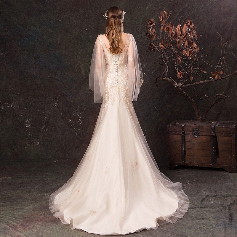 ウエディングドレス マーメイドドレス マーメイドラインドレス 白 オフホワイト 二次会ドレス レース 上品 花嫁 結婚式 ロングドレス ブライダル 大きいサイズ 披露宴 エレガンス wedding dress 前撮り 海外挙式 エレガント 細身 小さいサイズ セクシー オーダーメイド可能