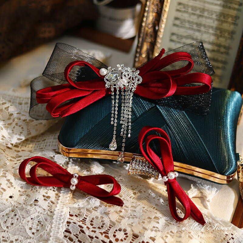 【P5倍★BLACK FRIDAY限定】ウェディングヘッドドレス 髪飾り リボン ワインレッド 結婚式 二次会 発表会 演奏会 披露宴 前撮り 誕生日 成人式 ...