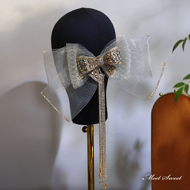 【P5倍★BLACK FRIDAY限定】ウェディングヘッドドレス 髪飾り リボン ヘアピン 結婚式 二次会 発表会 演奏会 披露宴 前撮り 誕生日 ブライダル ...