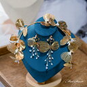 【P5倍★BLACK FRIDAY限定】ウェディングヘッドドレス 髪飾り イヤリング フラワー 結婚式 二次会 発表会 演奏会 披露宴 前撮り ブライダル パー...