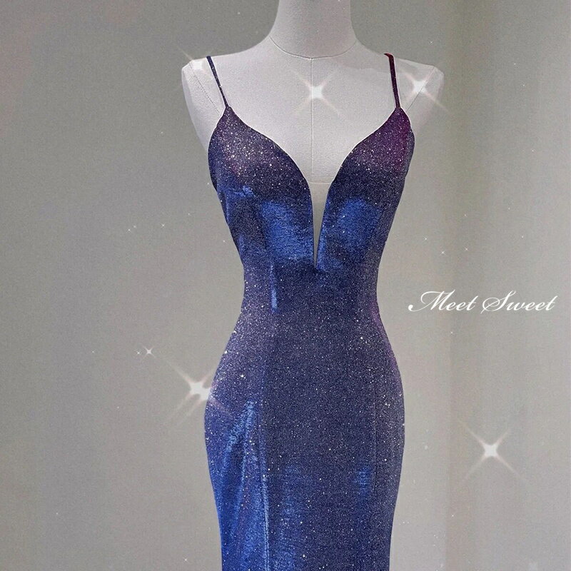 カラードレス ロングドレス マーメイドドレス ブルー 袖なし パーティードレス ウェディングドレス ウエディングドレス 結婚式 二次会 花嫁 イブニングドレス 前撮り 披露宴 ブライダル ノースリーブ キャミソール バックリボン バックレス クロス スレンダードレス