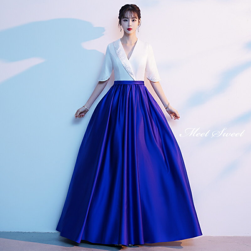 カラードレス ロングドレス グリーン ブルー レッド 半袖 Vネック 演奏会 発表会 コンサート コンクール コーラス 合唱衣装 大人 ステージドレス 大きいサイズ ウェディングドレス ウエディングドレス 結婚式 二次会 披露宴 カラオケ パーティードレス ファスナー